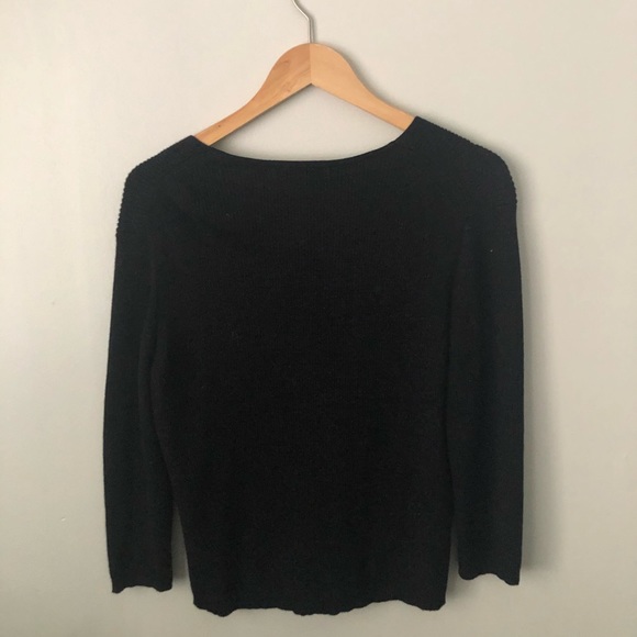 Black V-Neck Sweater - Picture 3 of 4